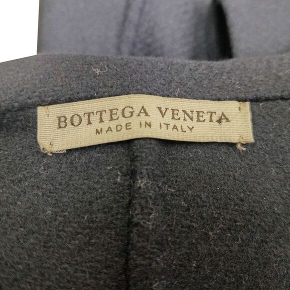 Bottega Veneta Double-Breasted Peacoat in Navy Blue Wool